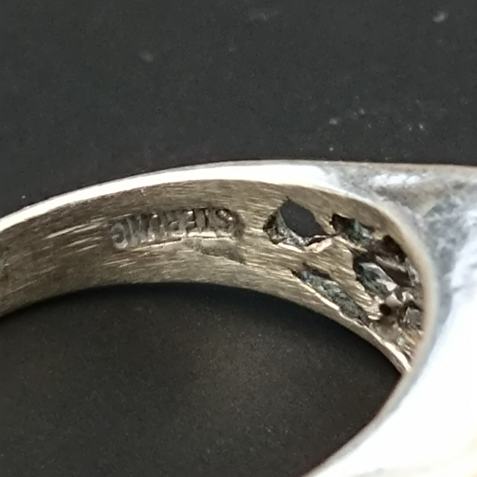 Vintage Opal Ring Silver Brutalist Modernist Israeli Men’s Pinky Women Abstract