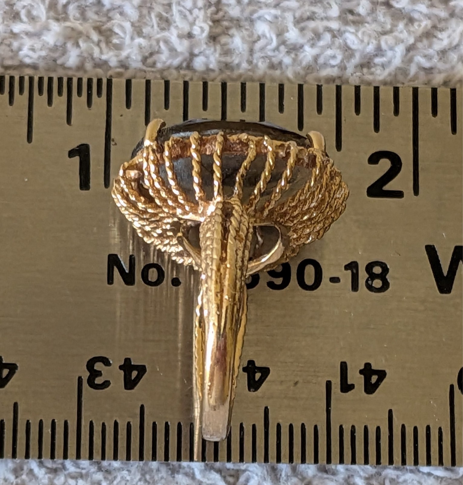 10k Solid Gold Filagree Citrine Cocktail Ring Sz 4.25 Tested 4.3 grm