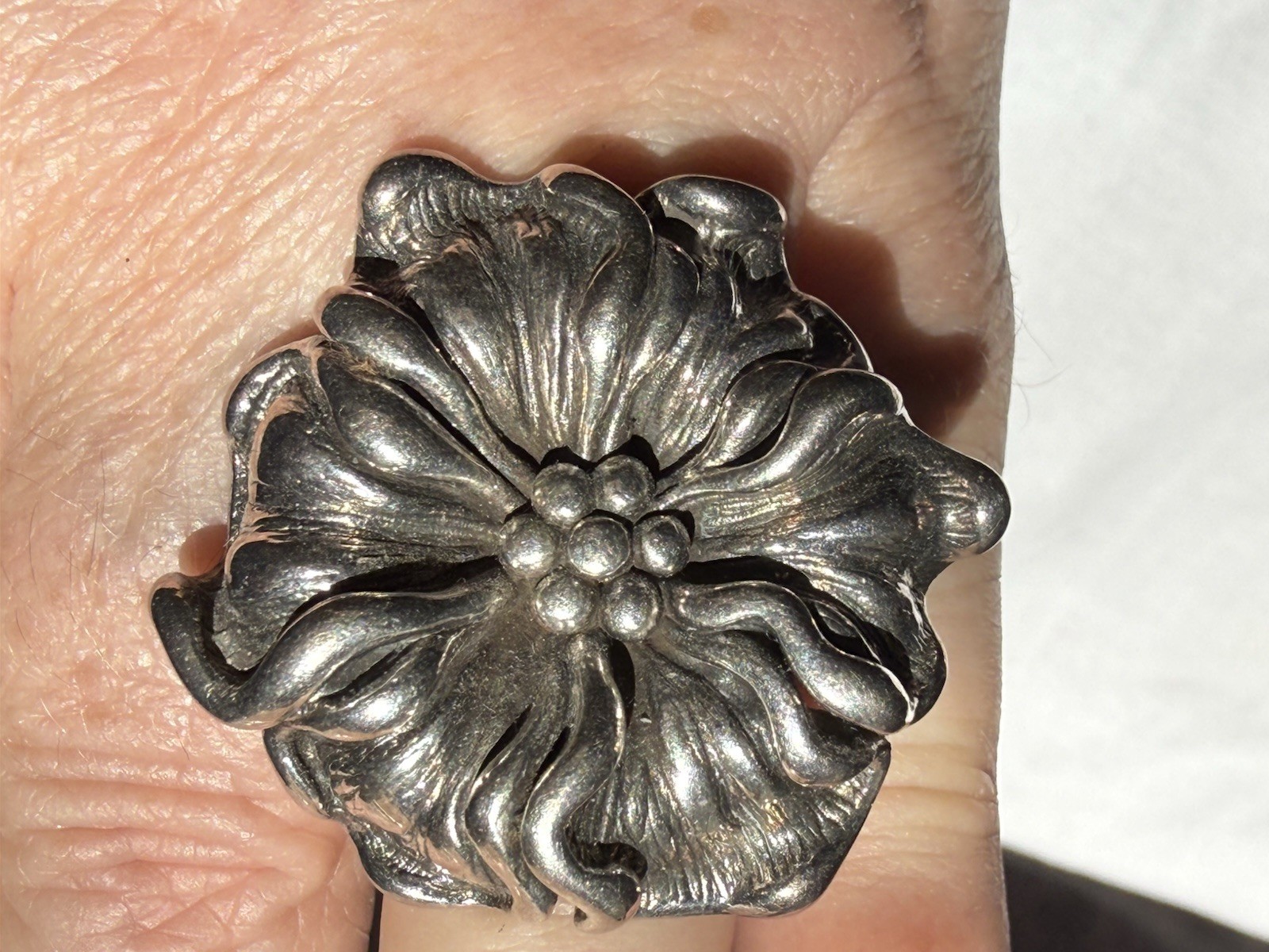 Vintage Silver Flower Ring Women Floral Fashion Jewelry Flowers & Plants Theme