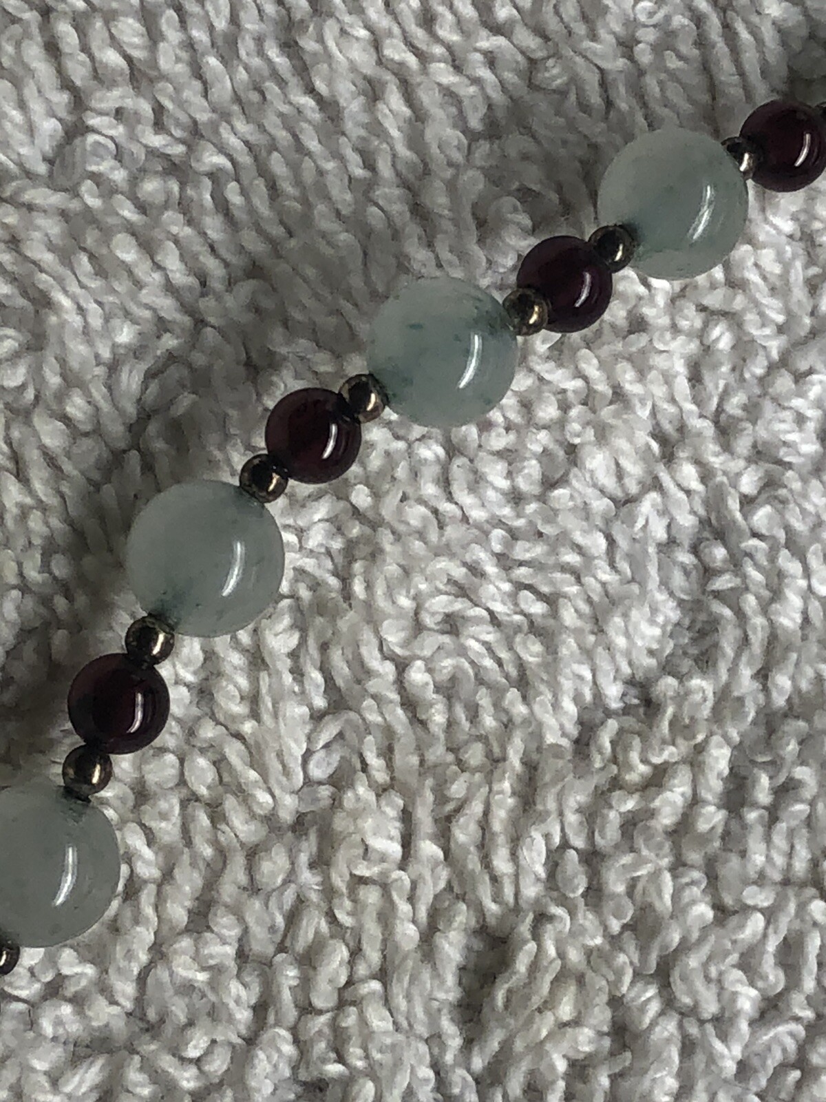 Vintage Jade Amethyst Necklace. Excellent Estate Auction Find 18”