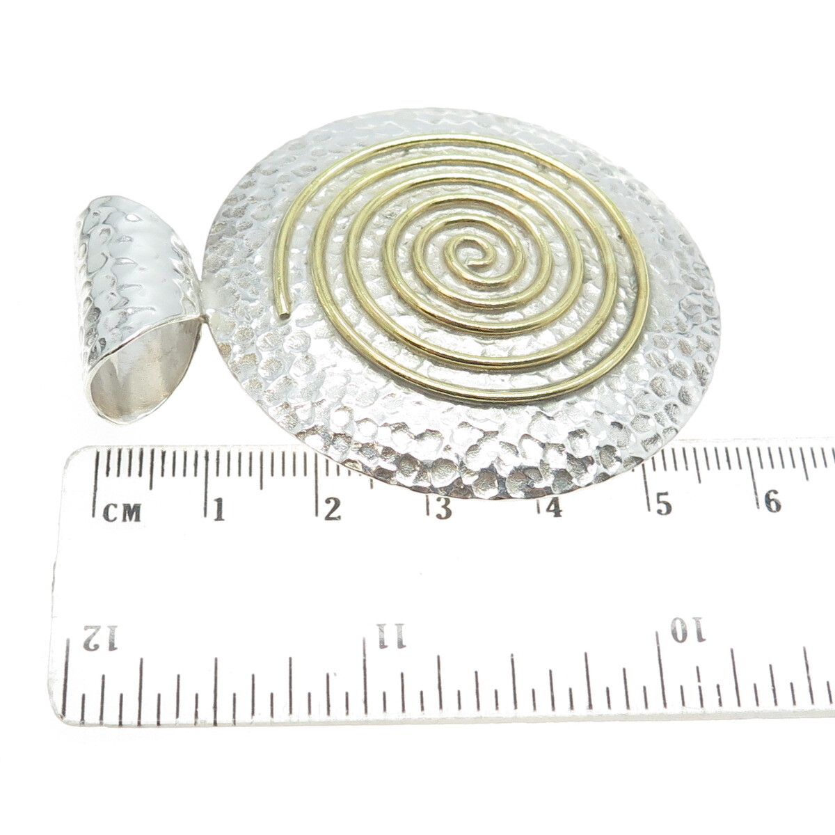 DOMINIQUE DINOUART 925 Sterling Silver 2-Tone Vintage Mexico Spiral Pendant