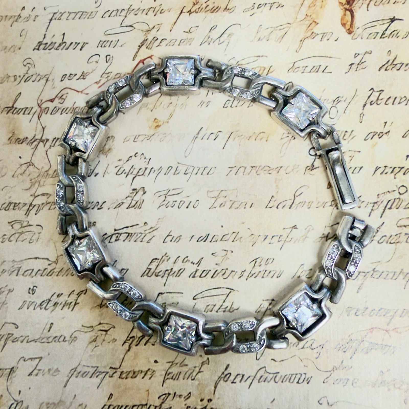 925 Sterling Silver Vintage East European Designer Bracelet – 7.25″ 16g -#1942