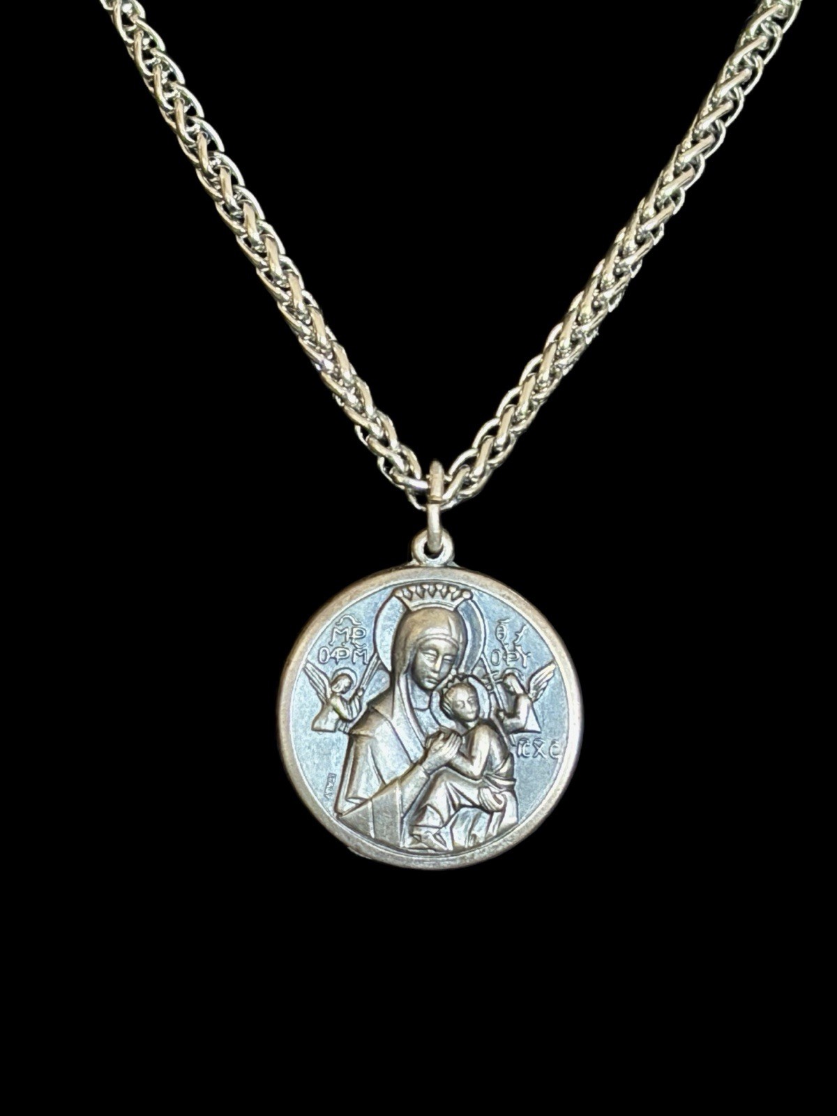 Vintage Catholic Medal Necklace~Our Lady Of Perpetual Help & St. Neumann~1960s