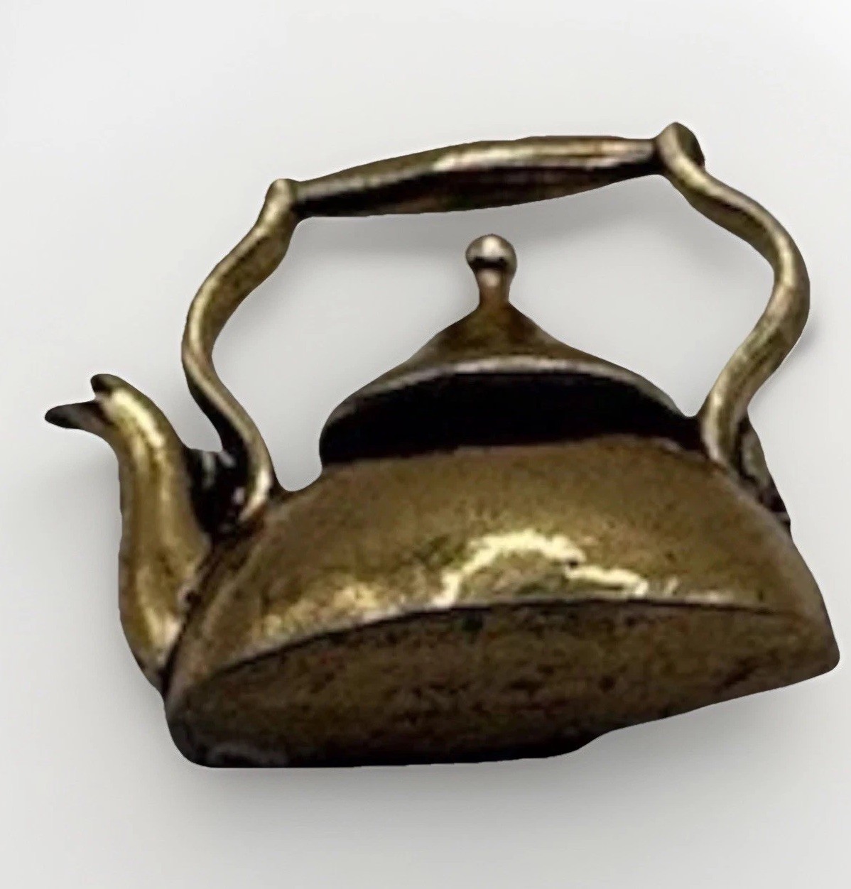 Vintage Zentall Gold Toned Teapot 1″ Brooch Mid-Century Signed Fashion Jewelry