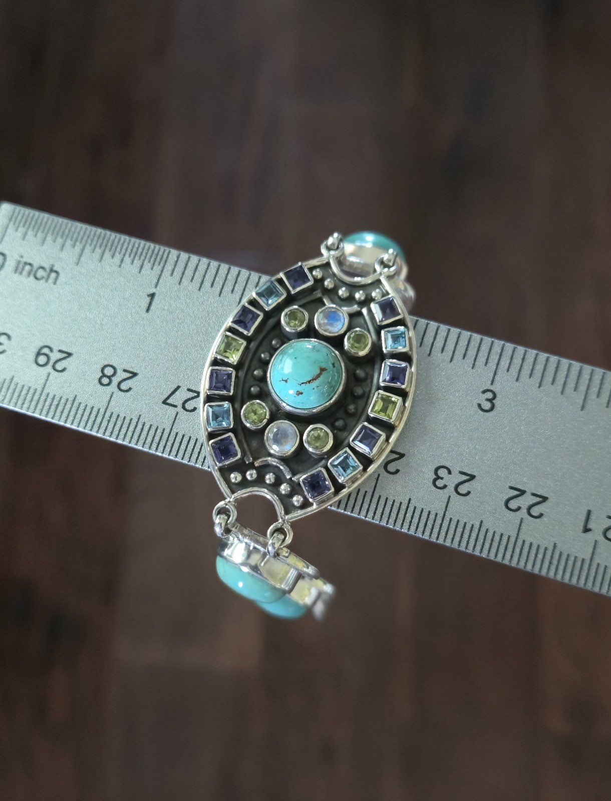 Nicky Butler LIMITED EDITION RAJ COLLECTION 925 Sterling Silver Bracelet 7.75″🩵