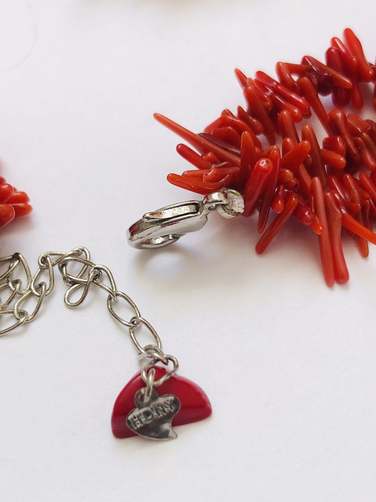 Vtg HDNY Red Coral Necklace W/ Beautiful Turquoise Beads Approximately 76grams
