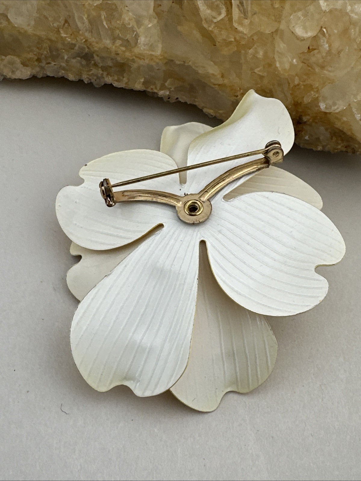 Vintage Lemon Yellow Lime Green Enamel Metal Brooch