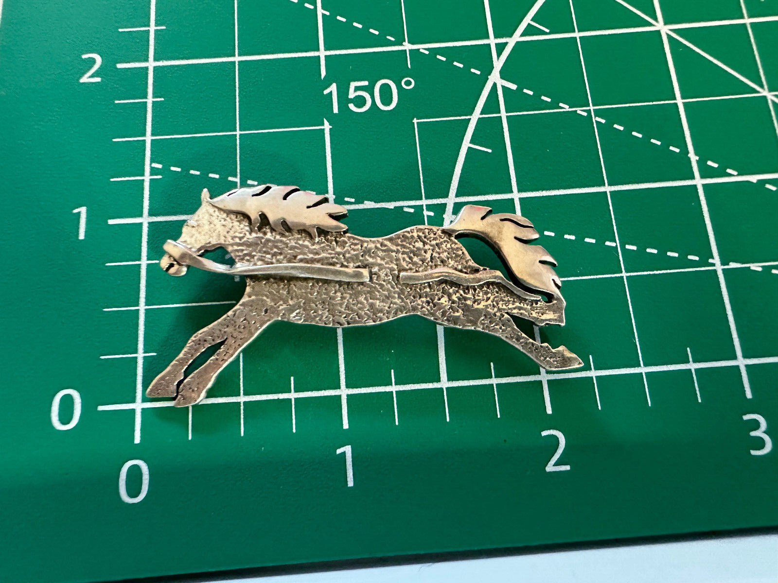 Sterling Silver Running Horse Long Reins Brooch PIN 2.25″ JA1