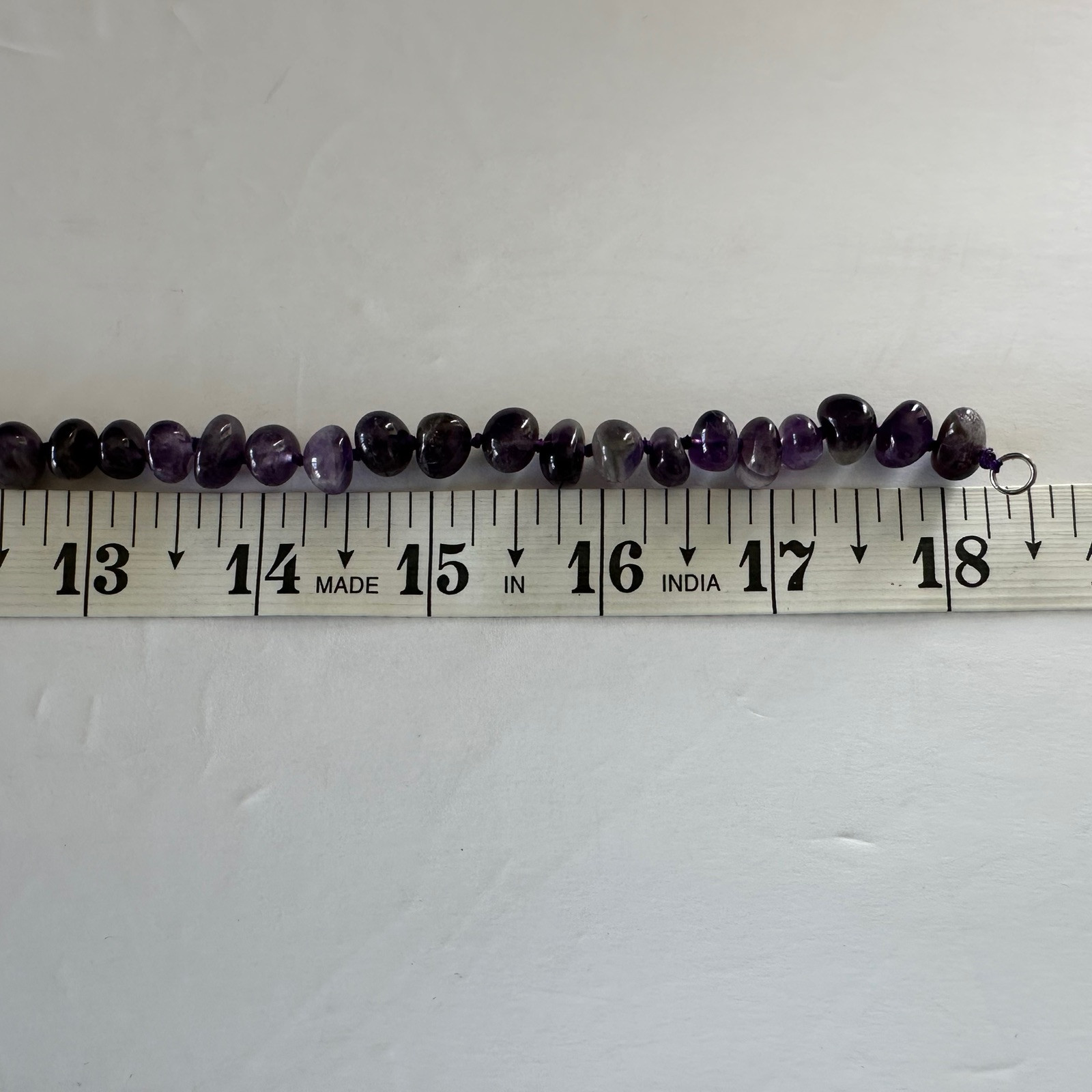 Polished Gem Amethyst Chips 34″ Necklace & Beaded Knotted 18″ Amethyst Necklace