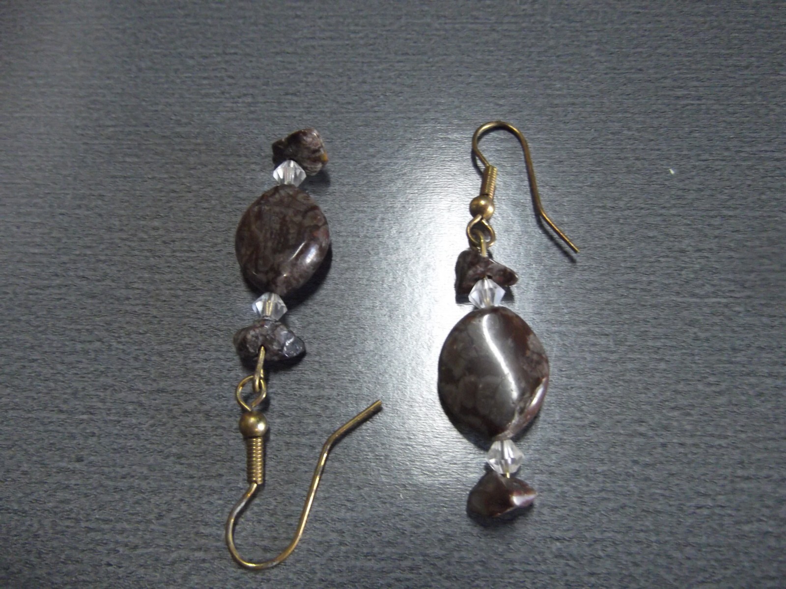 1 Pair Old 1″in Rock Different Shapes of Brown Rock Dangler
