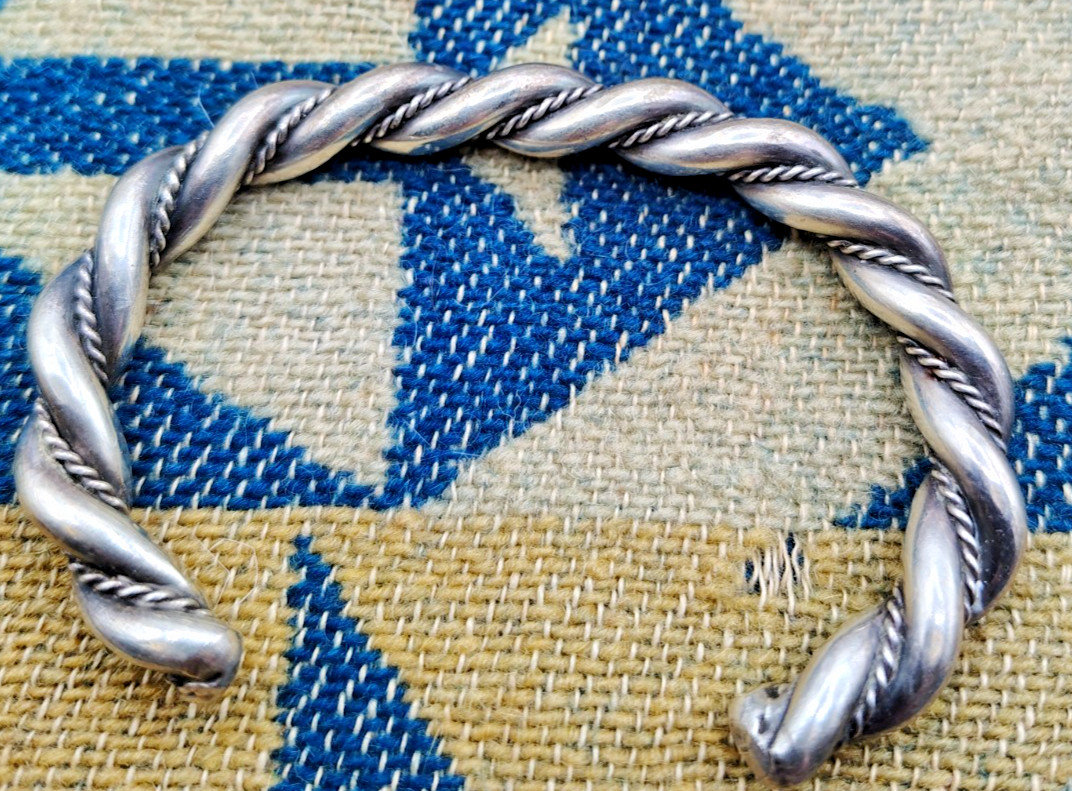 Vintage Heavy Sterling Twist Cuff