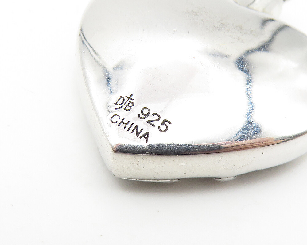DJB 925 Sterling Silver Forever Loved Shiny Heart Drop Pendant PT8667