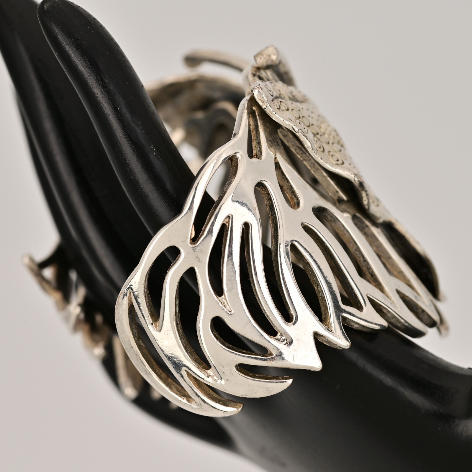 Antique Vintage Original Designer MCM Silver Butterfly Cuff Estate Bracelet
