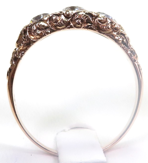 Antique 1920’s European Diamond Engagement Ring 10K Rose Gold 9 UK-R1/2 EGL USA