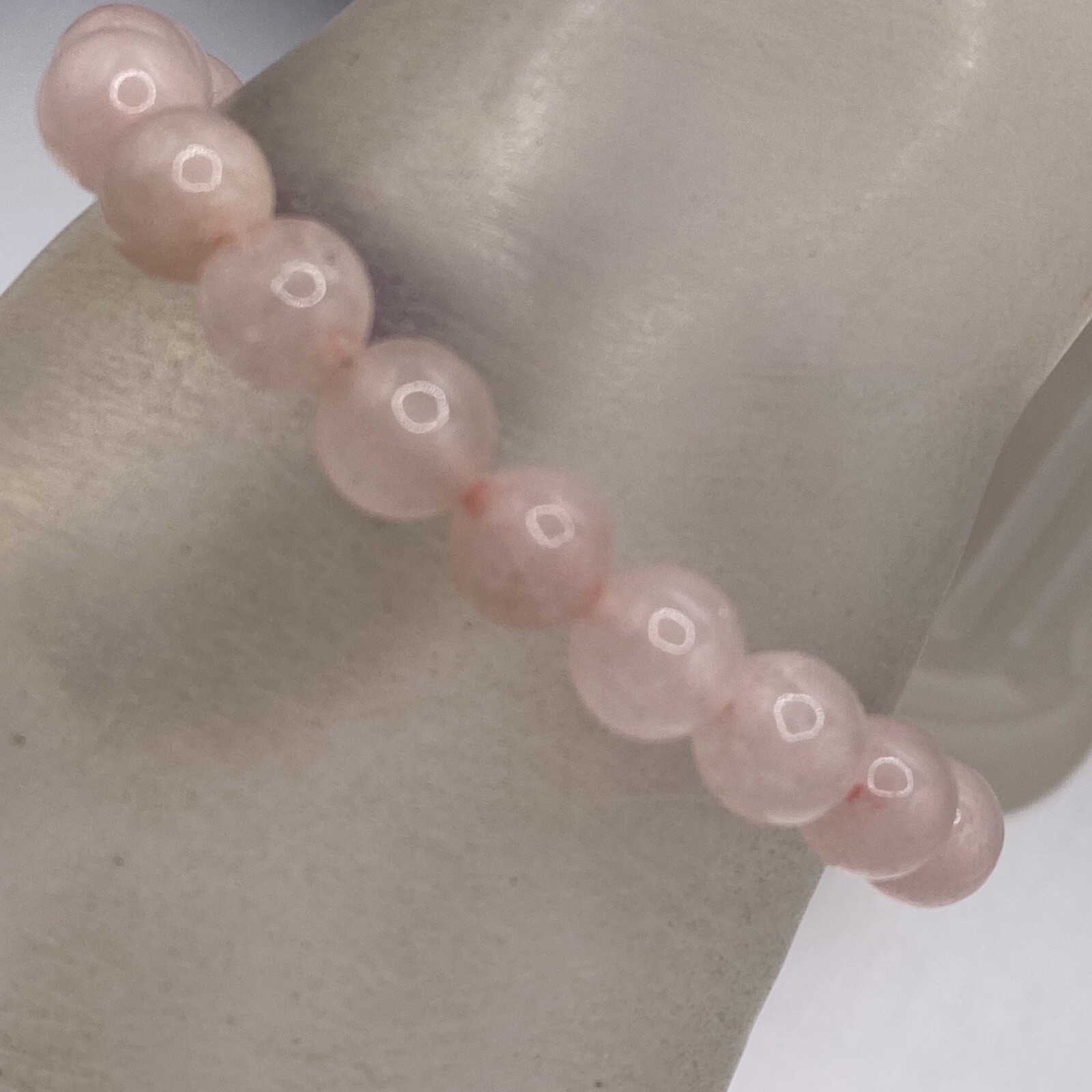 Rose Quartz Bracelet Pink Purple Faceted Polished Gemstone Beads Stretch Chakra