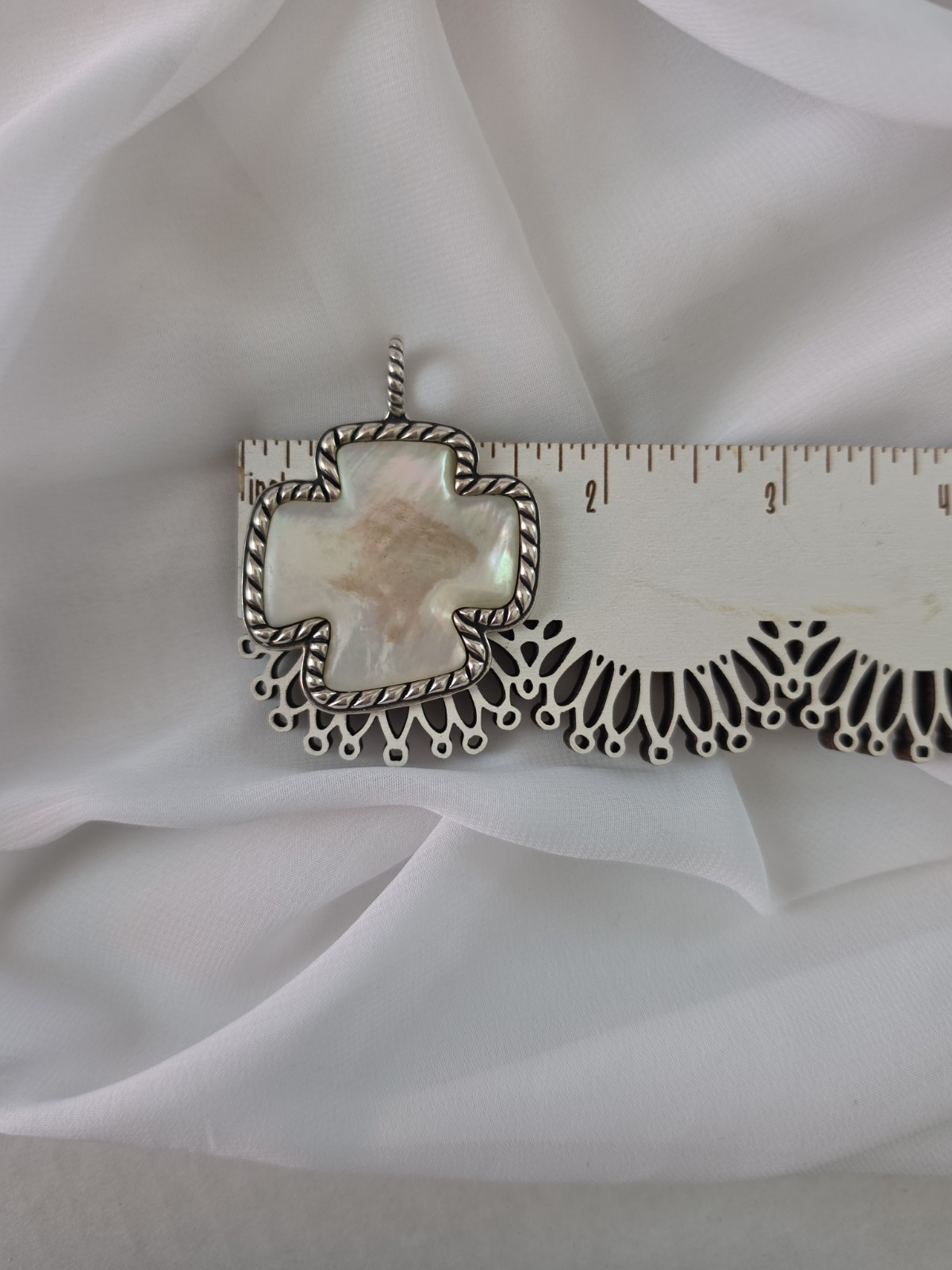 Carolyn Pollack Relios MOP Maltese Cross Pendant