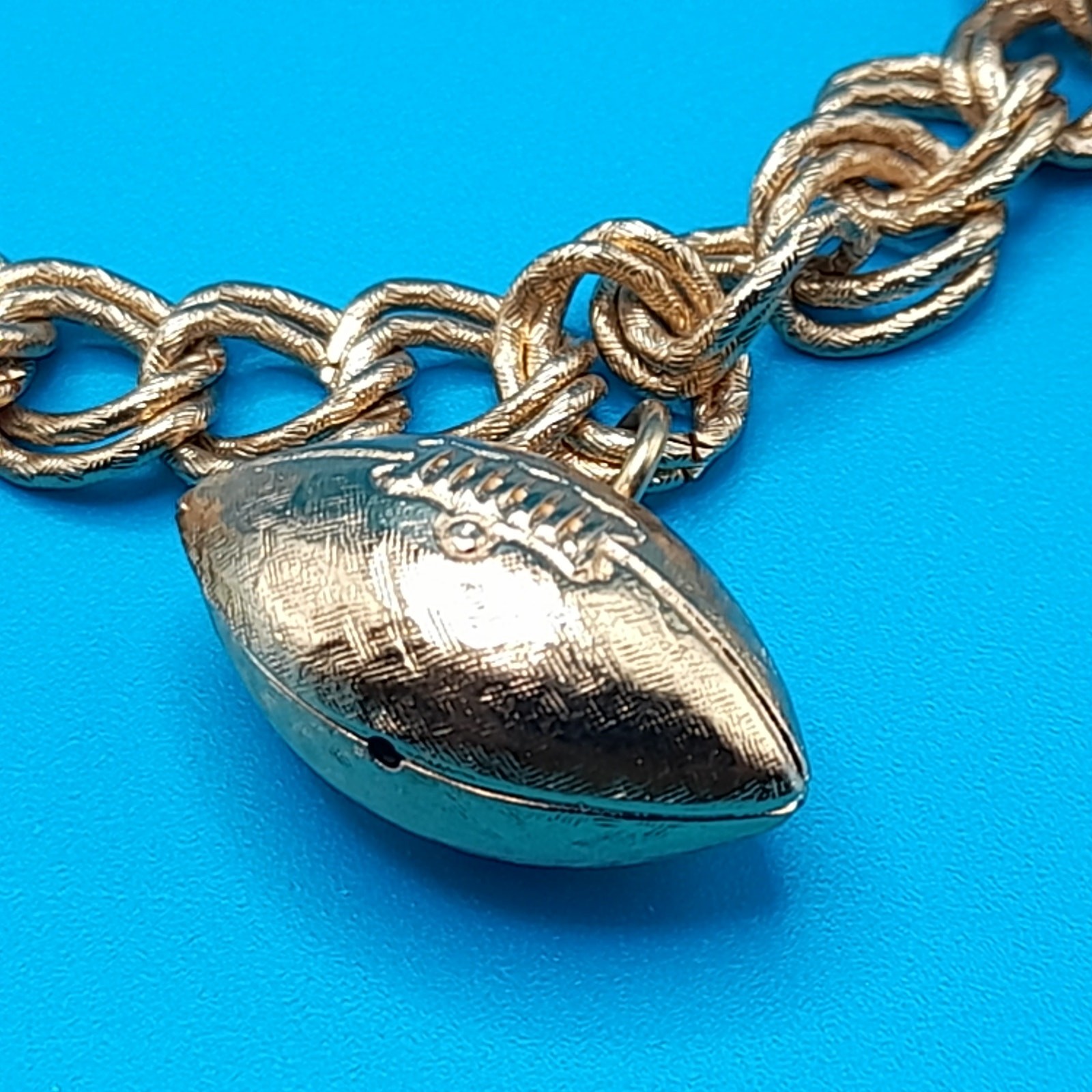 Vintage Monet Charm Bracelet Sports Theme Gold Tone Sister Clasp