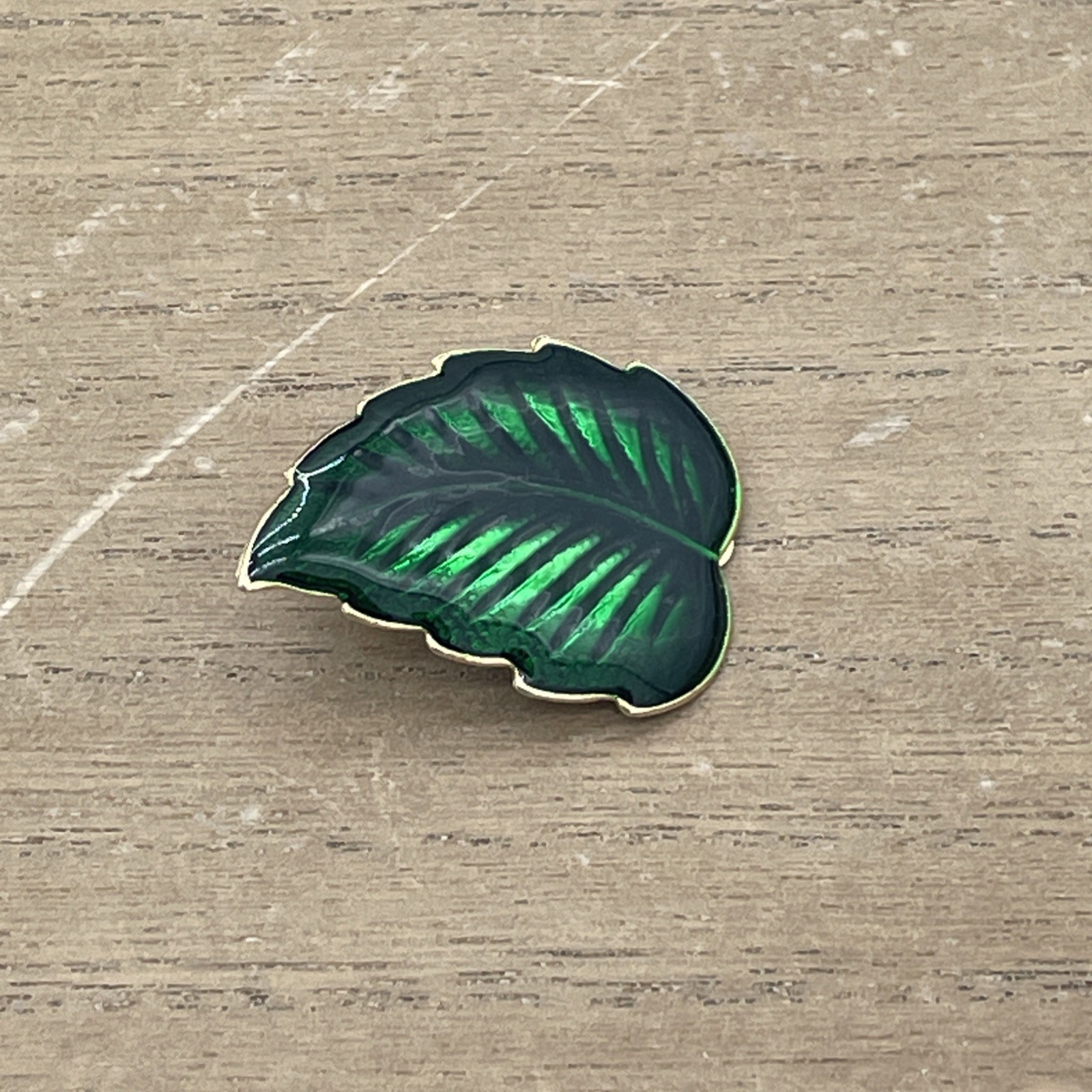 Vintage Dark Green Leaf Shaped Earrings With Clip-On Closure & Gold Colored Back