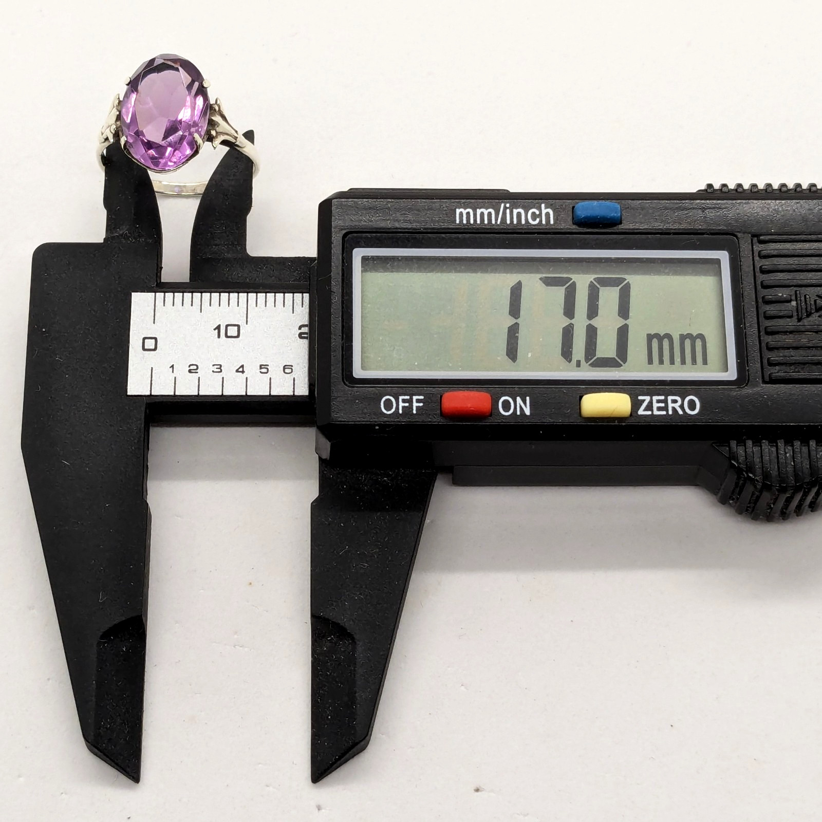 Vintage Soviet RING Silver⭐️875 Star stamp with Amethyst -size: 7US (17mm) | #73