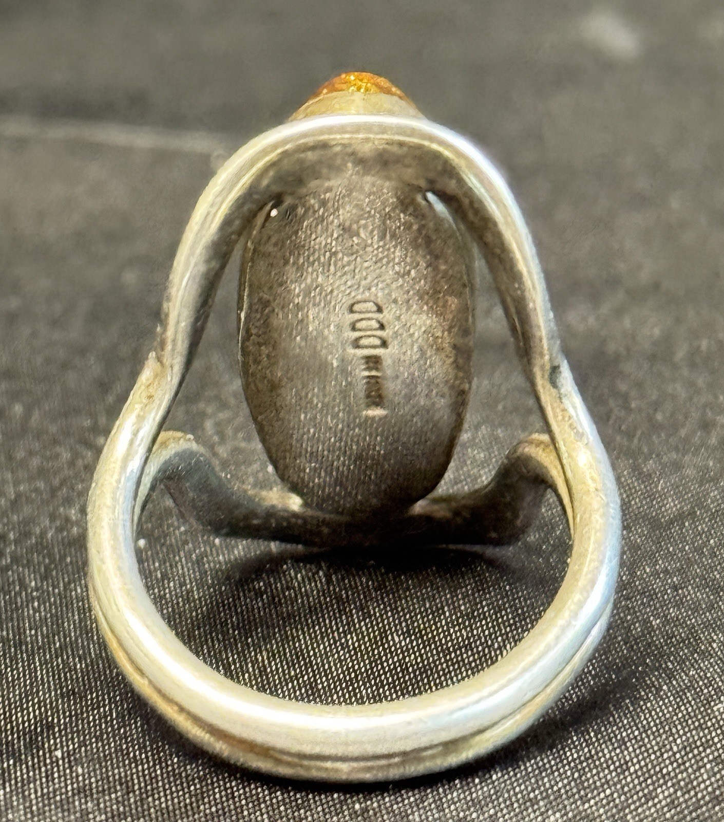 Vintage Dominique Dinouart Mexico DDD Sterling .925 Amber Ring US 9.5 EUC