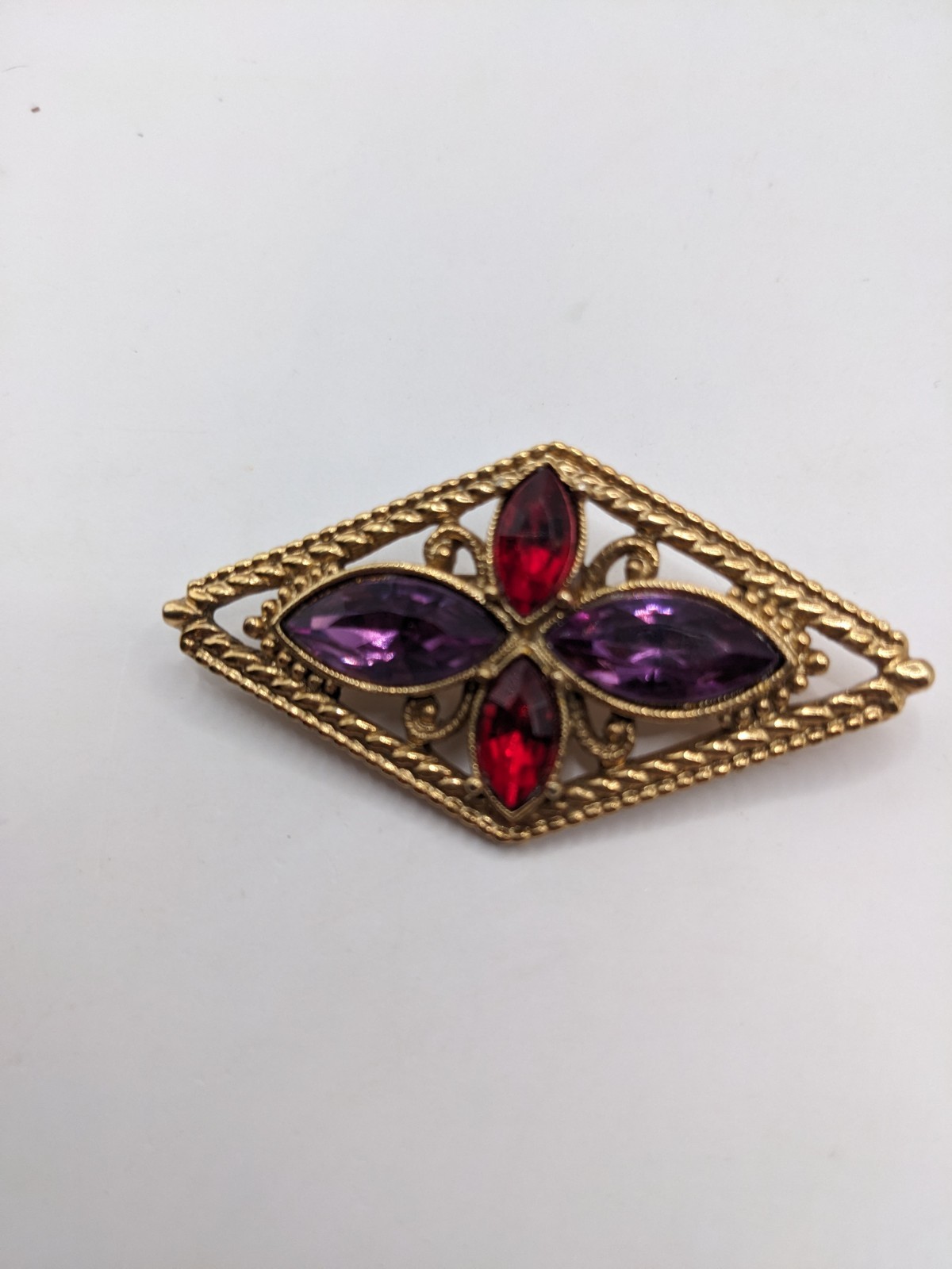Vintage Jewlery Lot, Charm Bracelet, Brooches,Pin Gold Tone Red, Monet,Granland