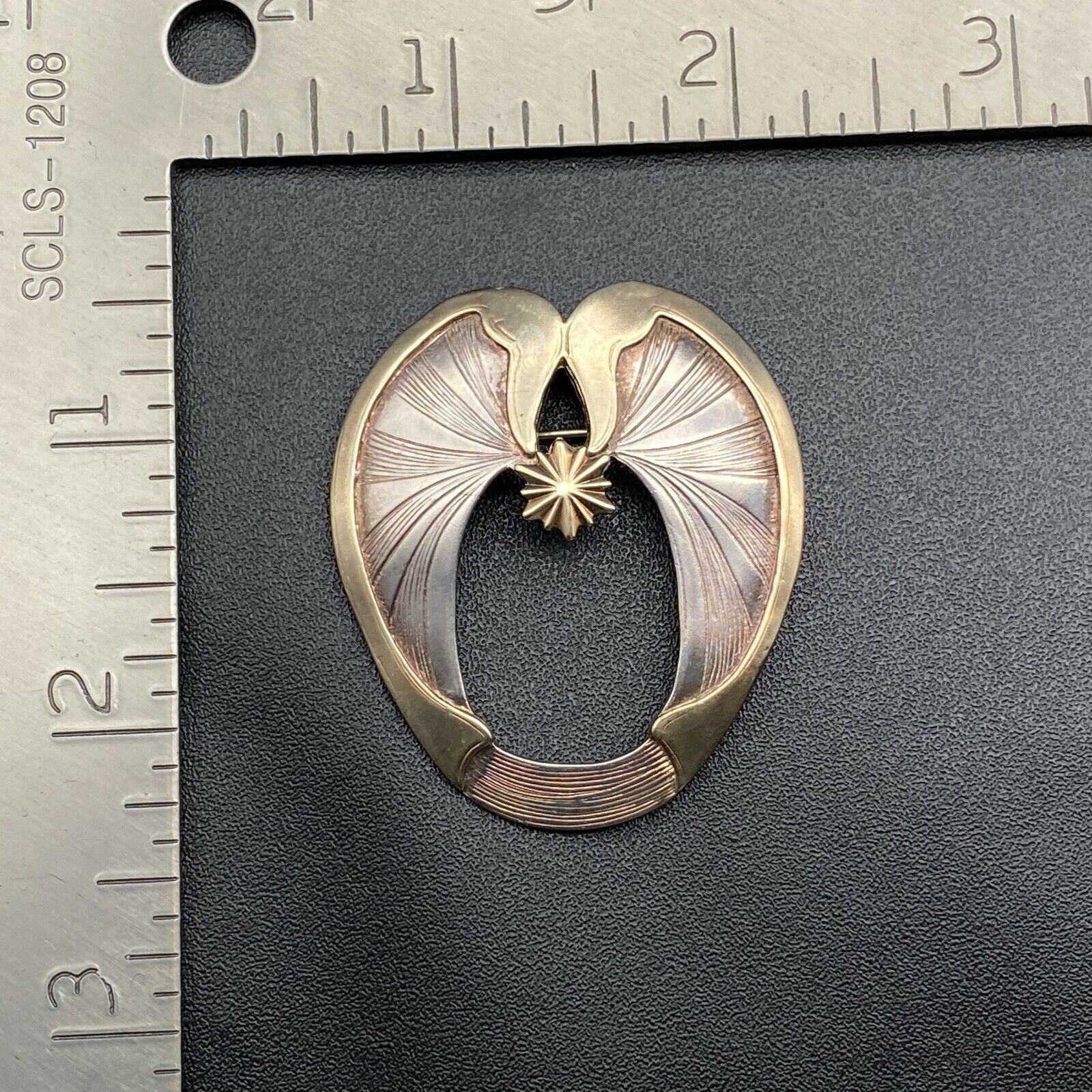 Vintage Gwen Del Swan Star Sterling Silver Pin Brooch