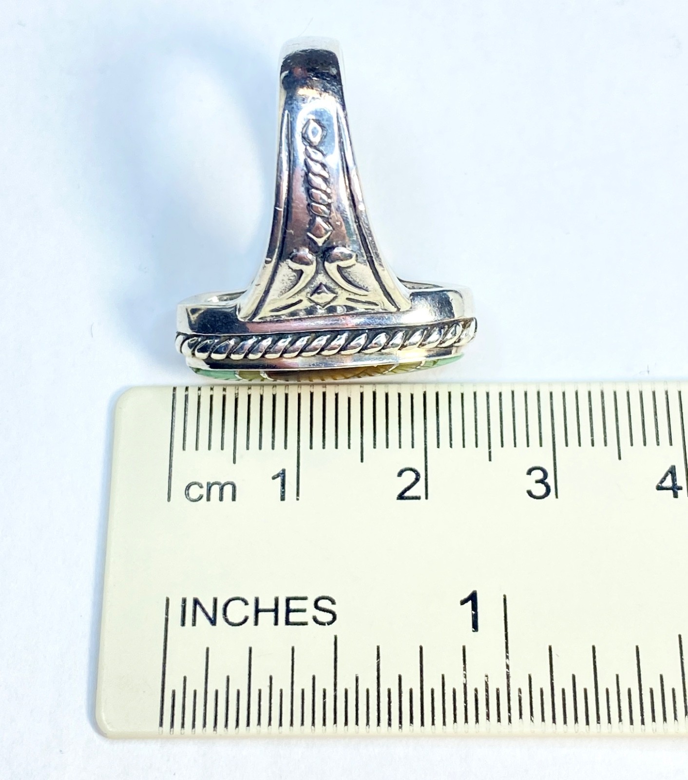 Vintage Carolyn Pollack Relios Sterling Silver Multi-gem inlay Ring Size 8 1/4