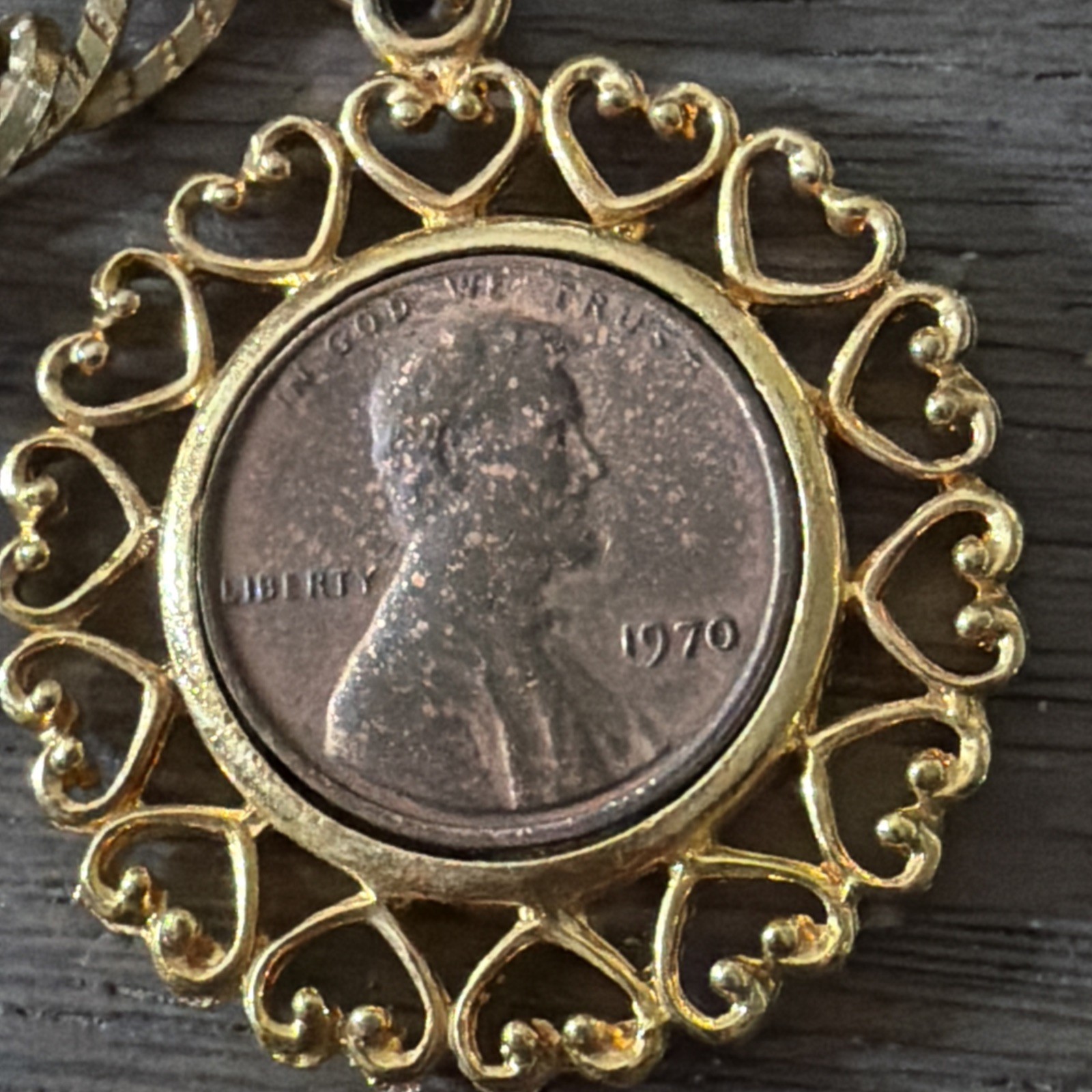 Vintage Three Coins In The Fountain Charm Bracelet Chunky Link Chain WLP