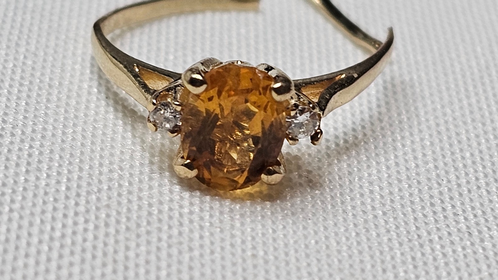 Vintage 14K Yellow Gold Citrine Diamond Ring 2.0 Grams Repair/Repurpose – Notes