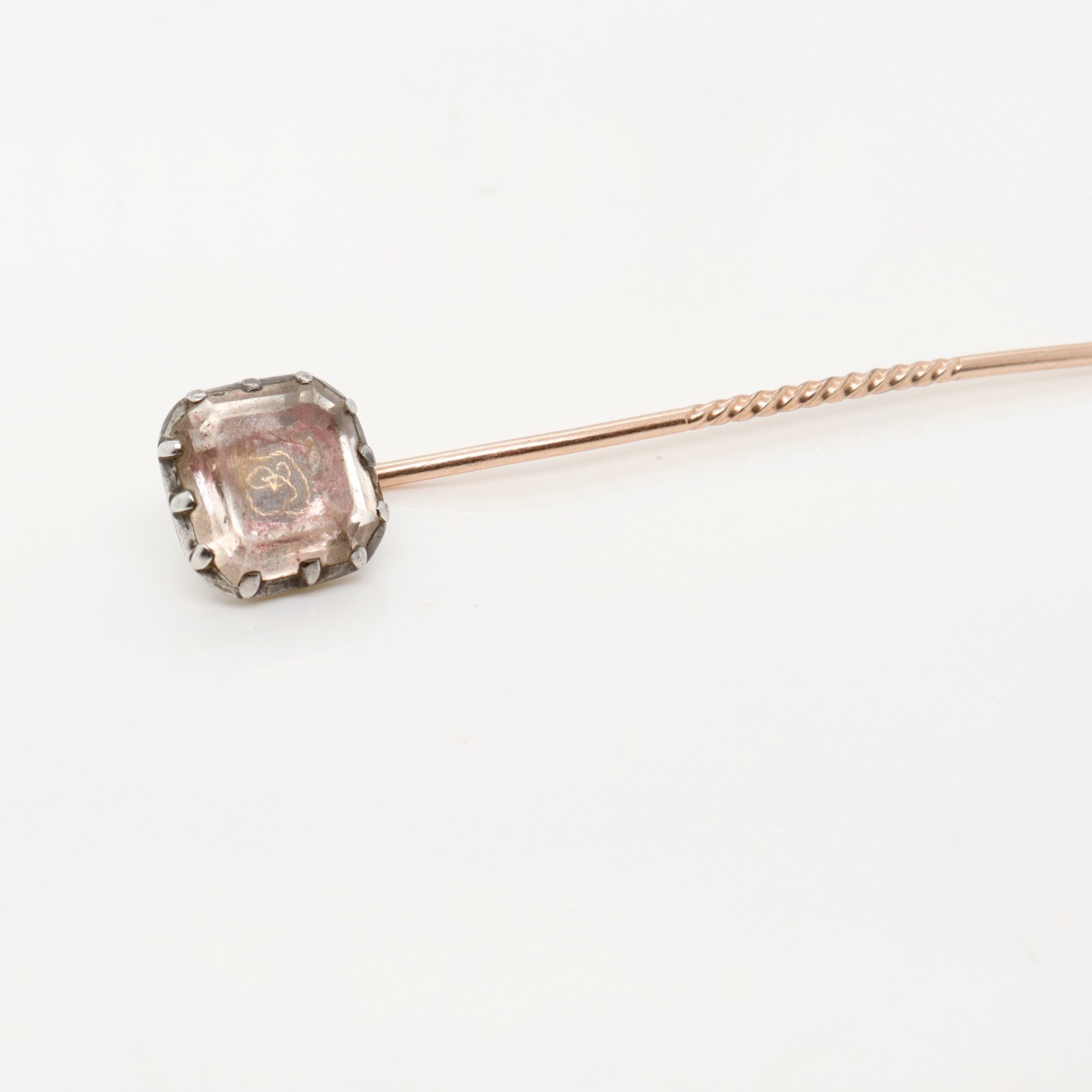 Antique 17th / 18th Century English Foiled Stuart Crystal Stick Pin