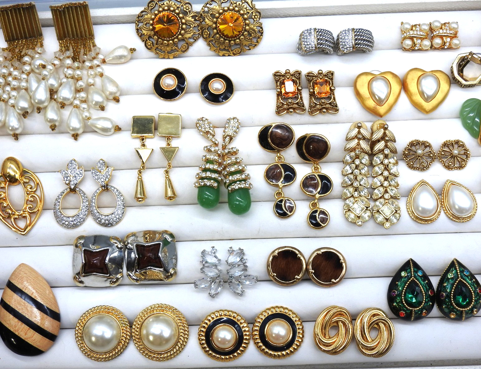 Vintage Now Lot Chunky Statement Earrings Dangle 80’s Costume Enamel Post
