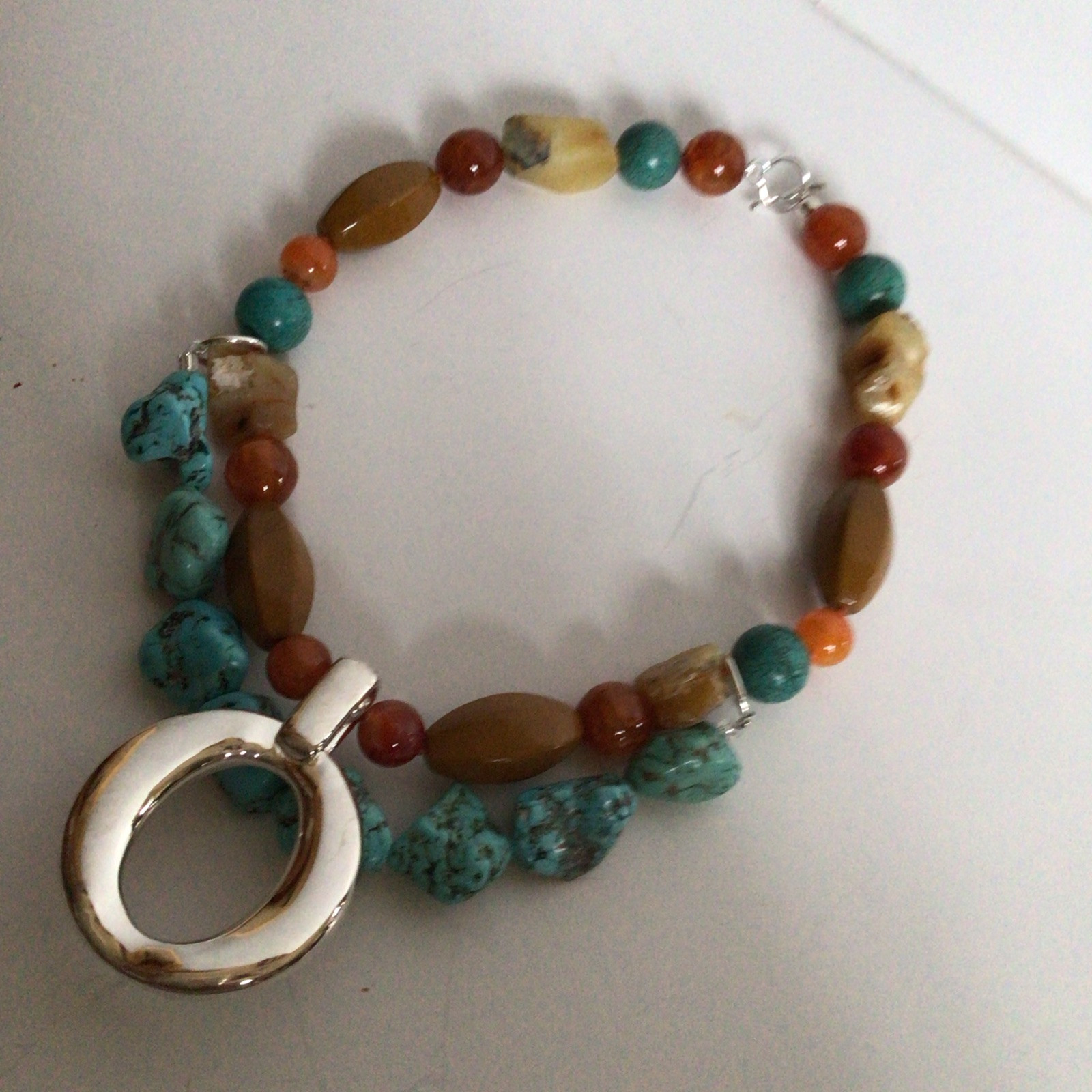 GORGEOUS SEBBAG VON MUSULIN NECKLACE PENDANT STERLING BEAUTIFUL TURQUOISE ROCKS