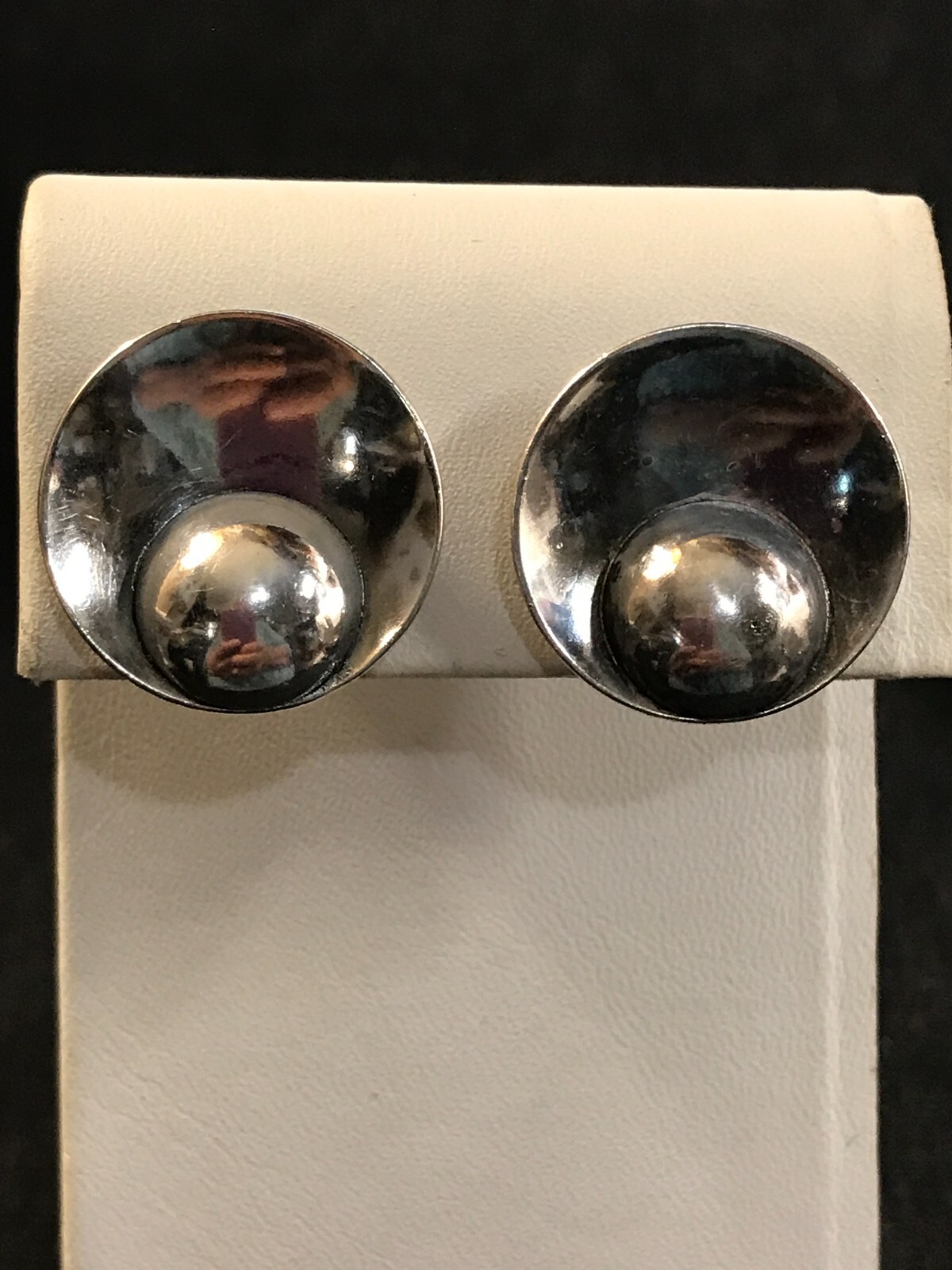 Sterling Silver Modernist Designer N E FROM Screw Back Earrings ~ Denmark