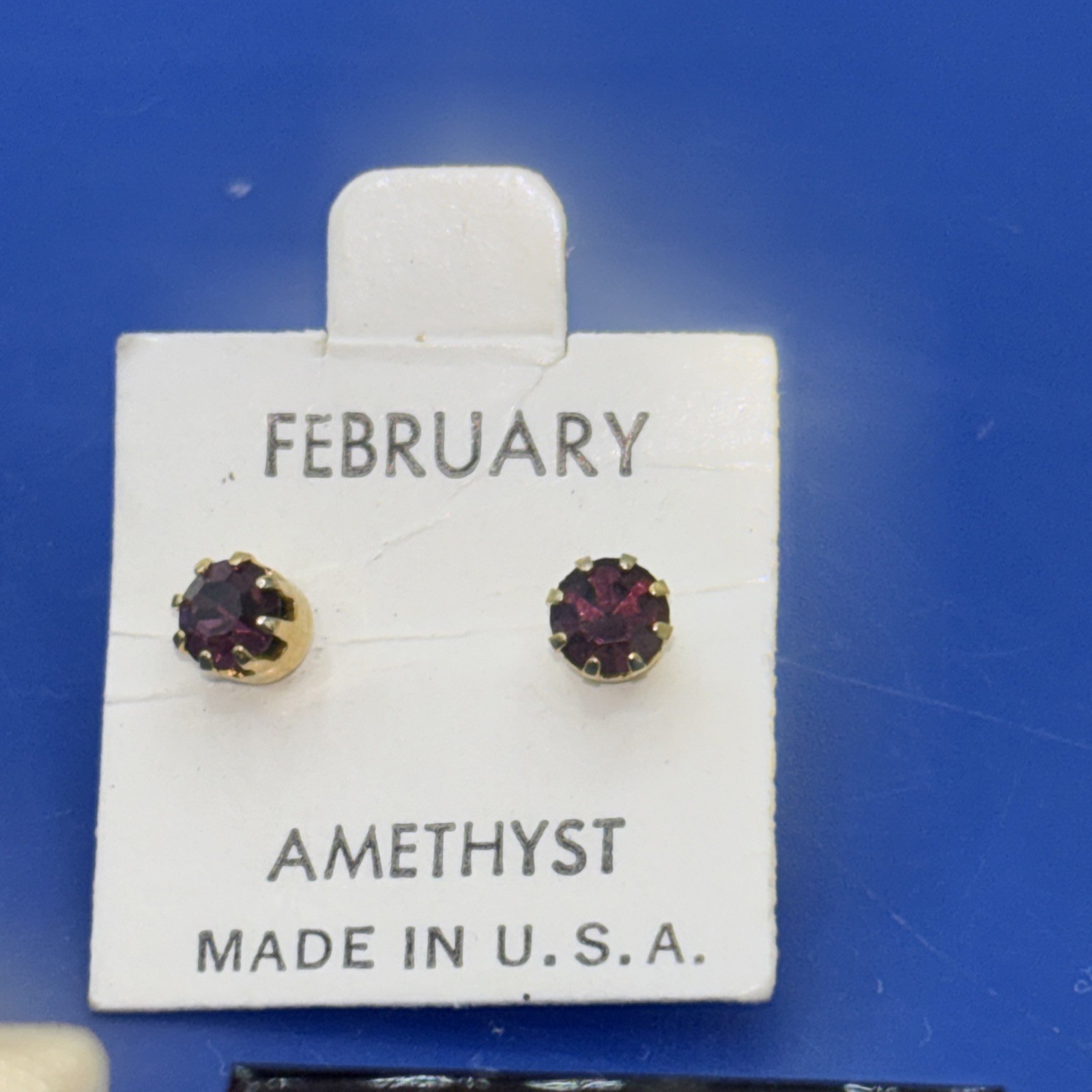 Vintage NOS Birthstone Earrings Lot January February May August Pierced