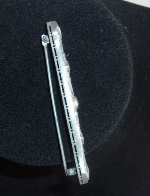 Vntg Art Deco Fishson SILVERITE Rhinestone 2.5″ Bar Brooch Pin