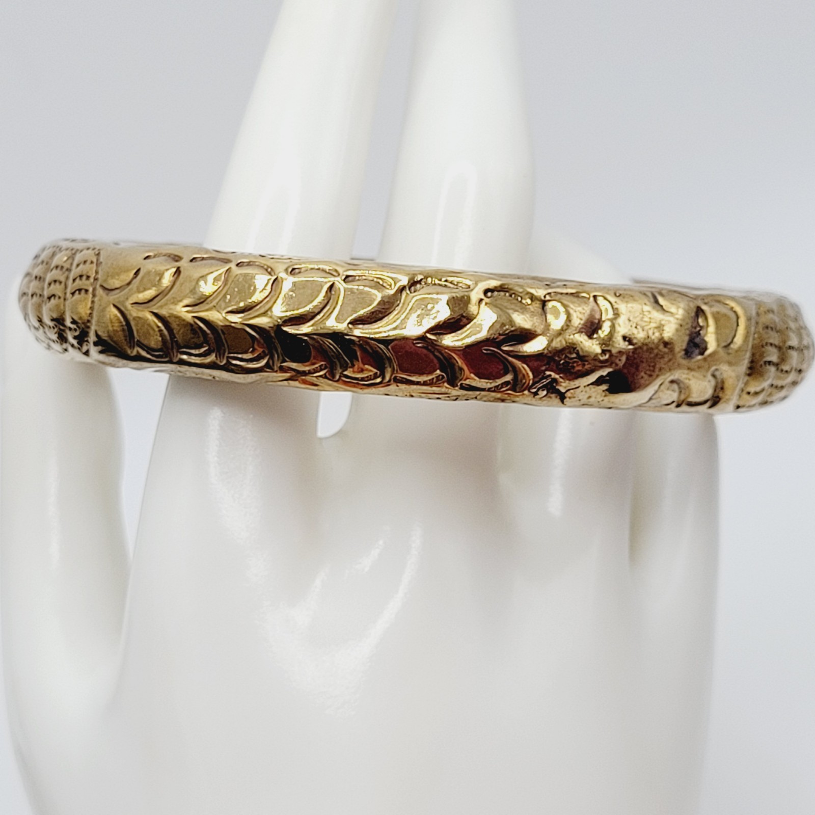 Chinese Wedding Chime Bangle Brass Repousse Chased Hollow Vintage Bracelet