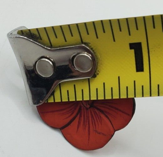 Wood earrings Red Flower Pierced Earrings Classic BoHo