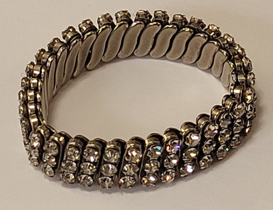 Vintage G & CO Rhinestone Expanding Bracelet Bangle Hong Kong