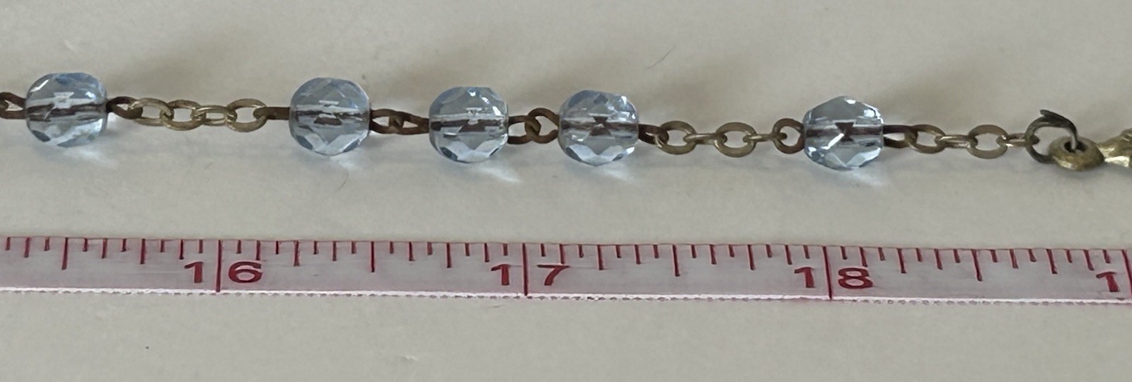 VINTAGE ROSARY BEADS CROSS CRUCIFIX INRI ITALIAN 21” LONG