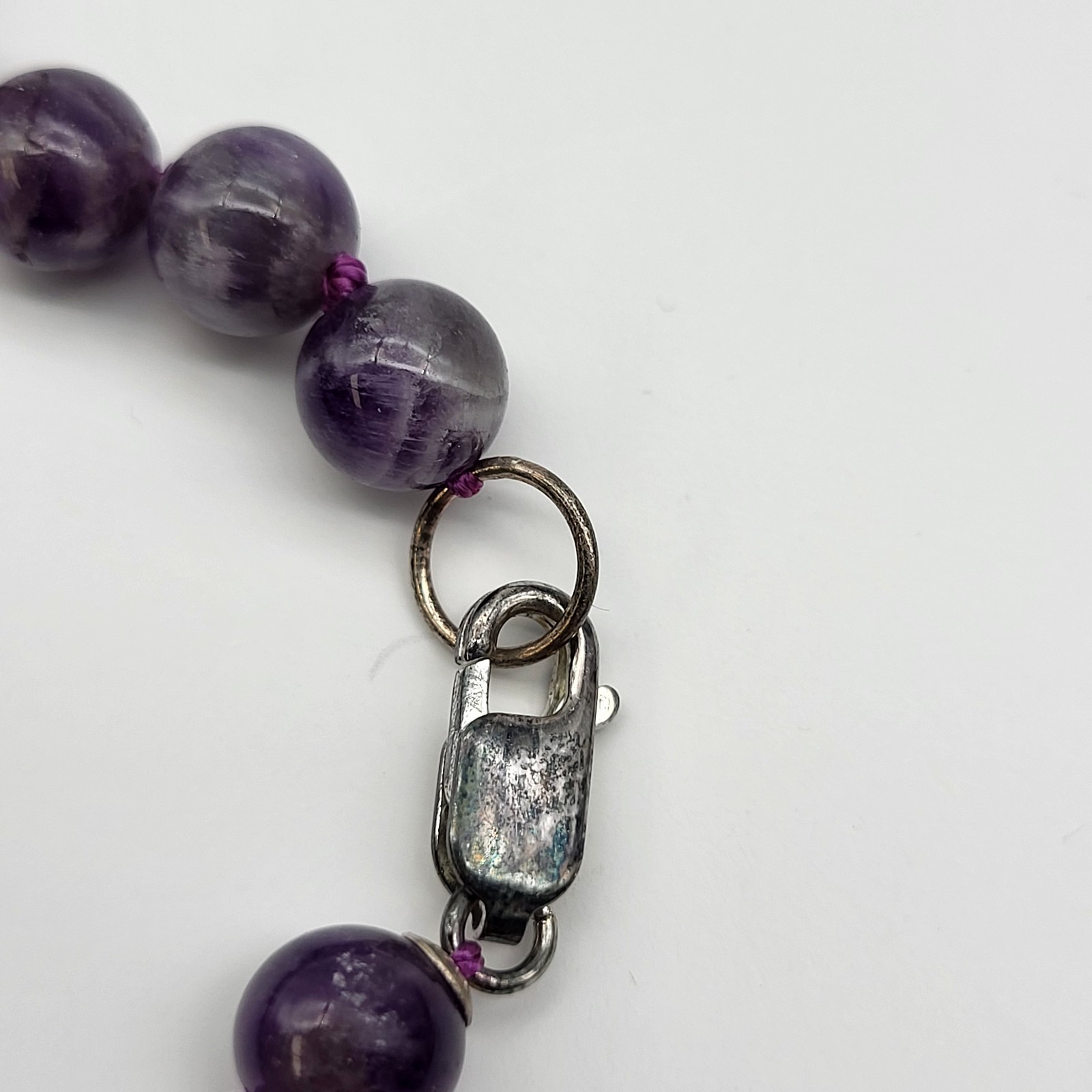 Stunning Purple Charoite & Amethyst Bead necklace Sterling Silver Southwest Bold