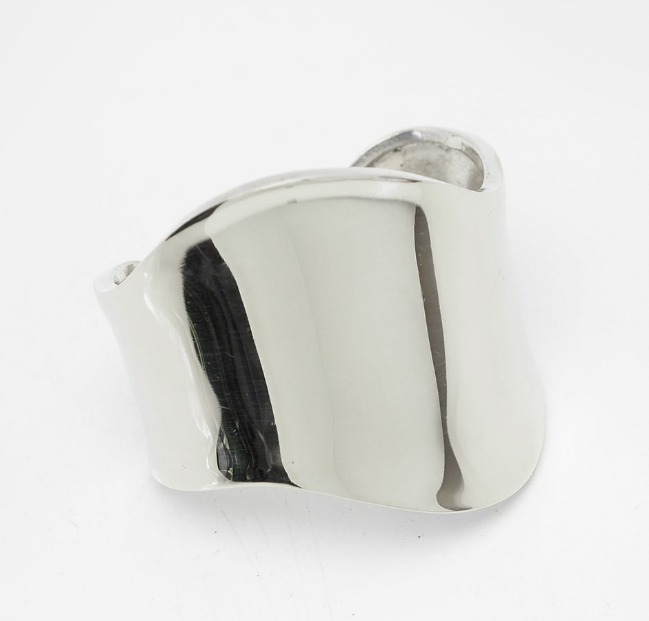 Elegant vintage modern sterling silver wave cuff bracelet Mexico