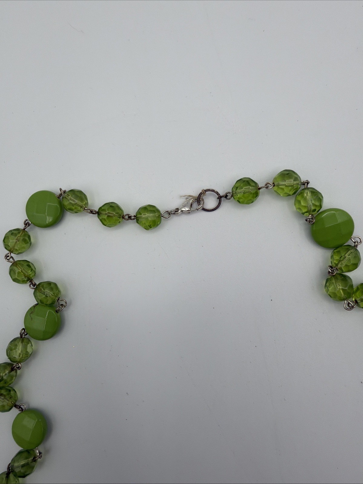 4 Pc Beaded Necklace Lot Blue White Green Black Glass Acrylic Mixed Styles