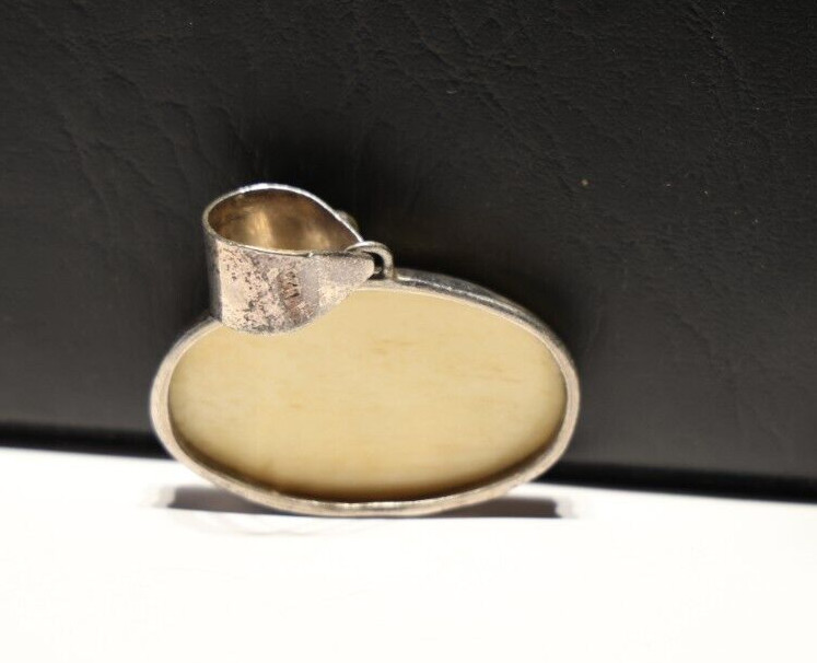 Vintage Sterling Elephant Pendant on Plastic 21.86 Grams Large Bail