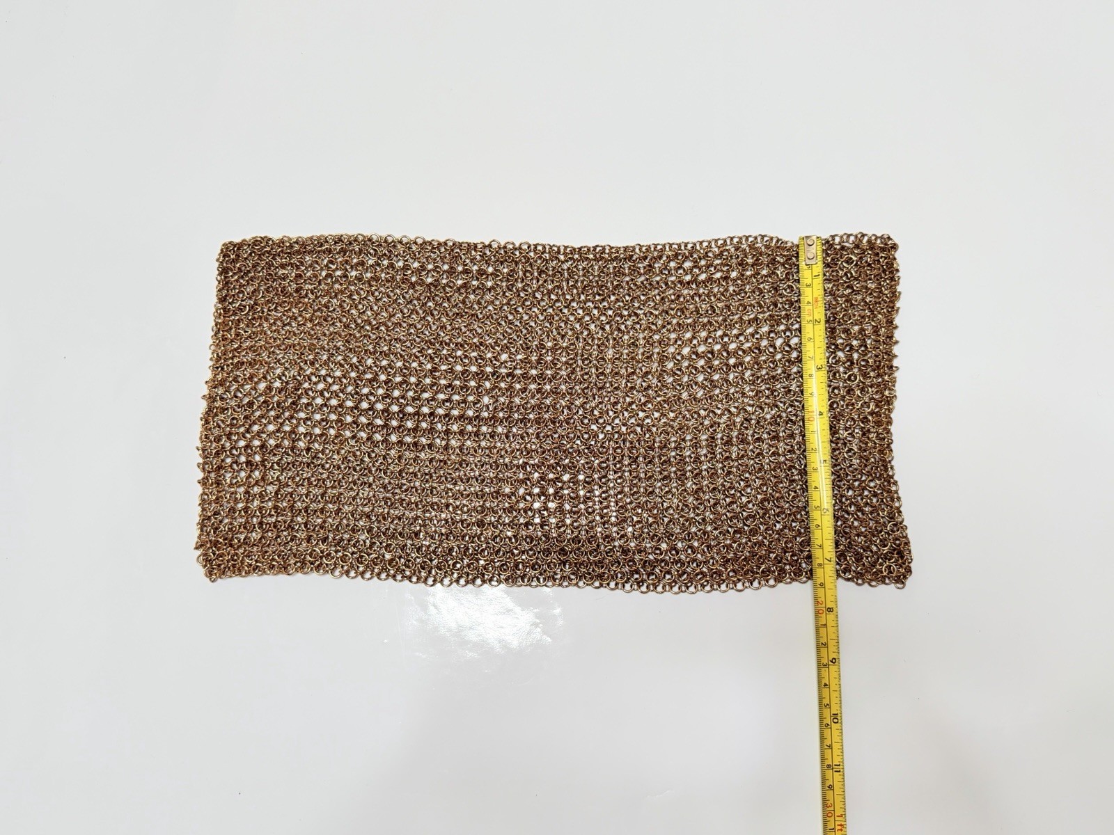 MESH CHAIN SCARF NECKLACE Heavy Metal Gold Tone Glam Chainmail Mesh Jewellery