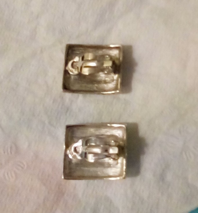 Vintage Givenchy Silver Square w/ 4Gs Logo Paris NY Signature 1980s Earrings