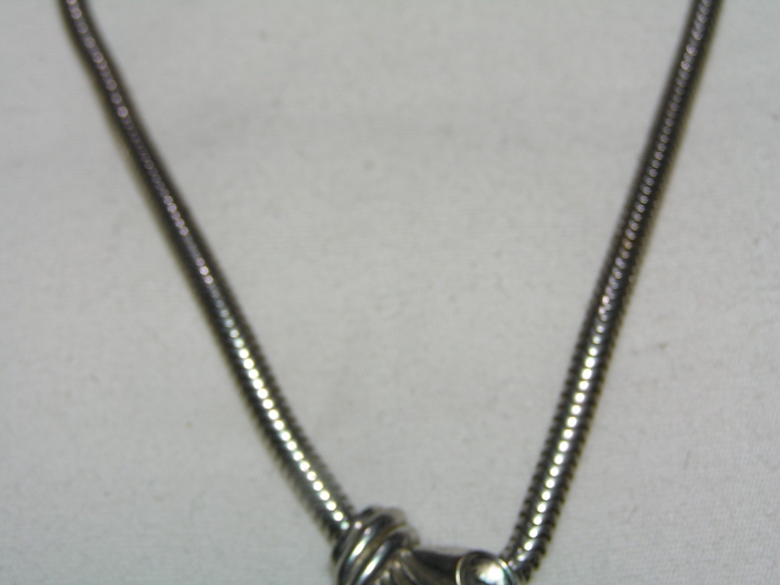 …Vintage Silver Tone Snake Chain,Station Pendant with Dangles Necklace…