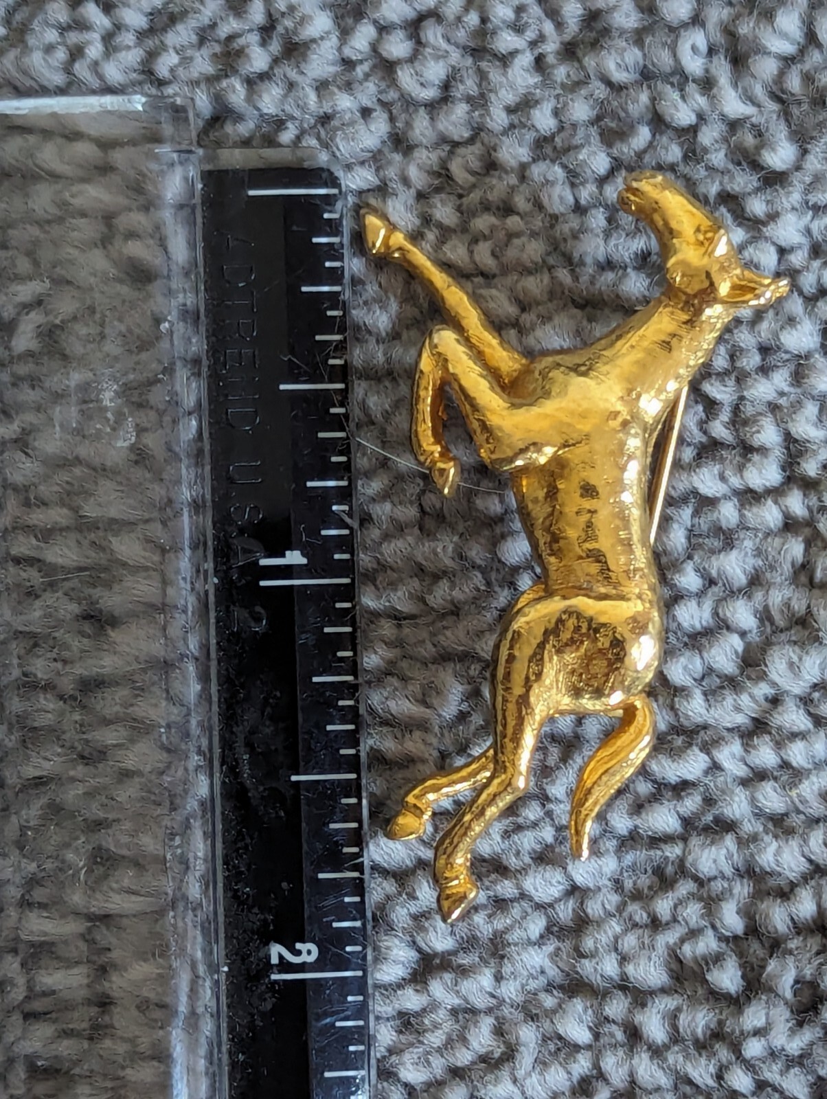 Vintage Running Horse Pin Galloping Wild Stallion Brooch Signed SPHINX Gold Tone