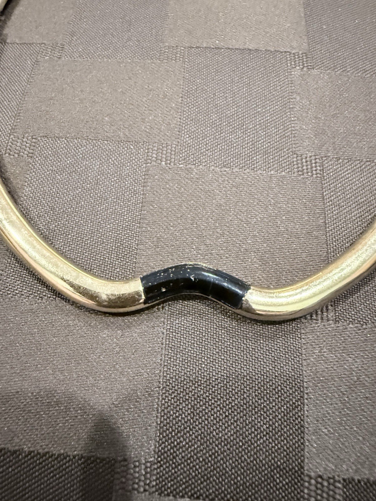 Vintage Heavy Gold Tone Mirror FINISH Hinged Wave Collar Choker Necklace – 68g