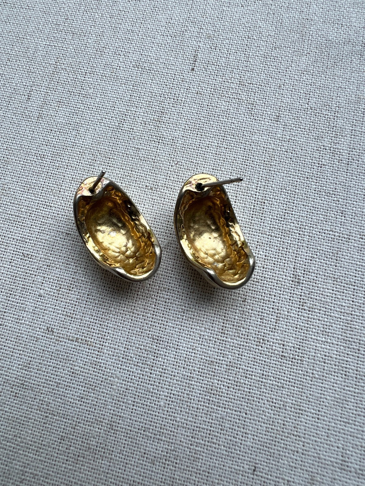 Lot of 3 Vintage White and Gold Enamel Earrings 1980s-90s (No backs)