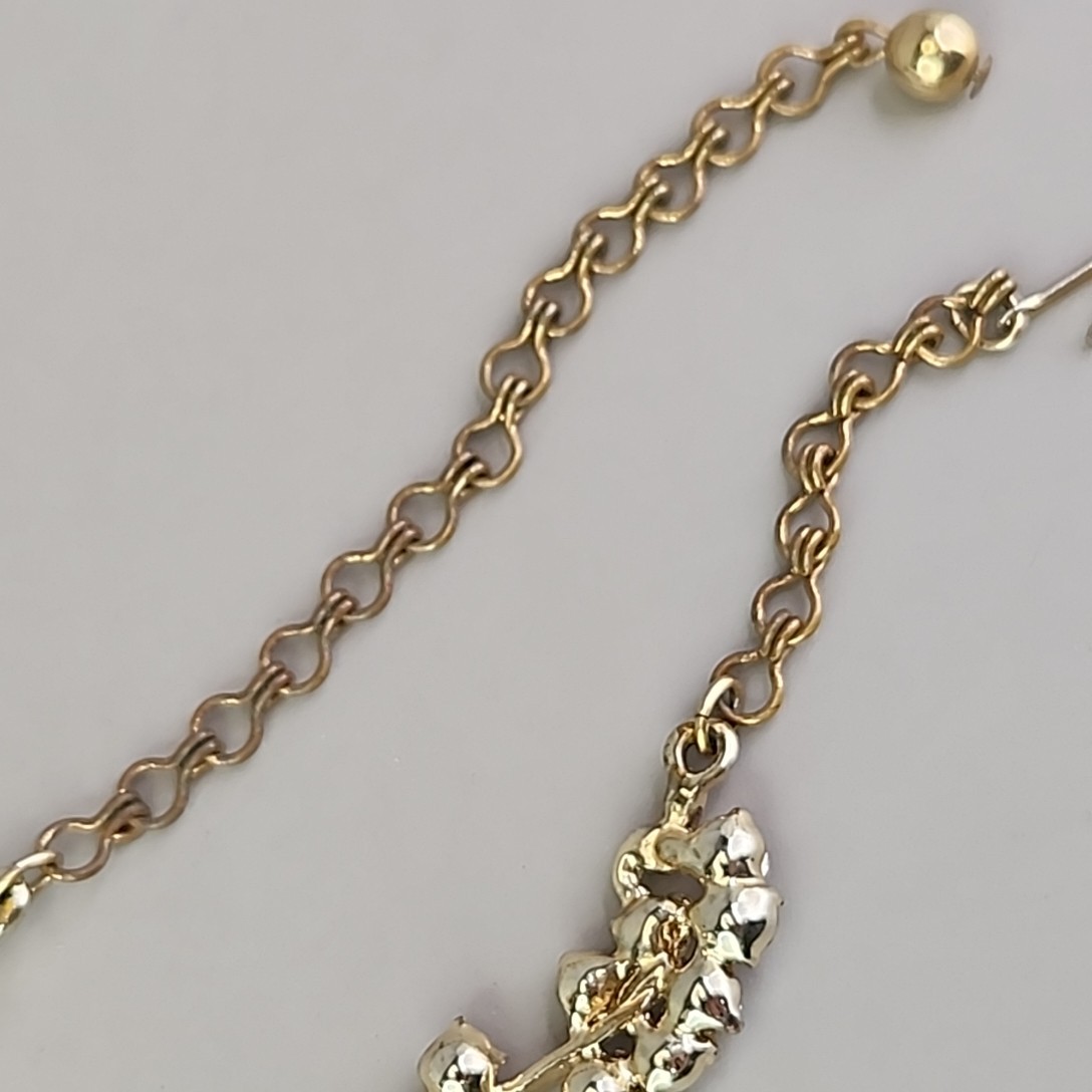 Vintage BSK Rhinestone Necklace AB Red Gold Tone Choker 16″